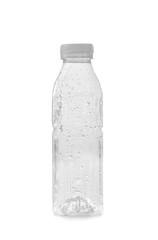 Empty plastic bottle on white background