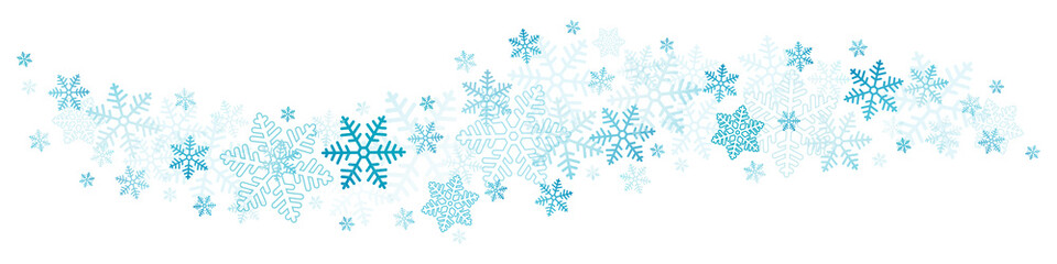 Naklejka premium Snowflakes Border Blue