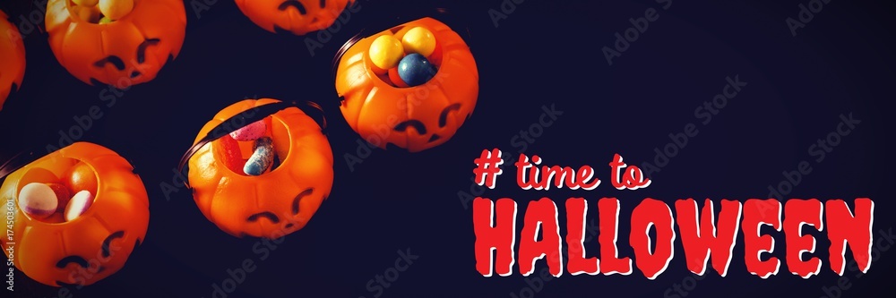 Poster composite image of digital composite image of time to halloween
