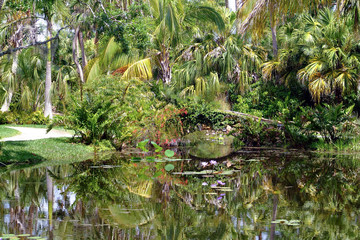 Stone Bridge Over A Pond