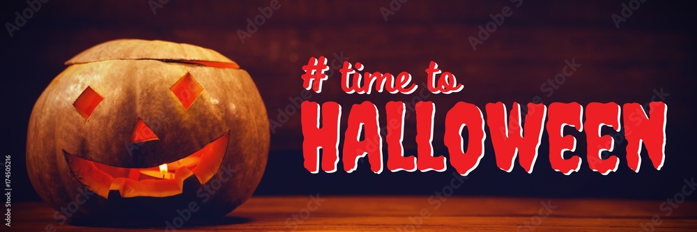 Poster composite image of digital composite image of time to halloween