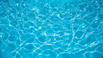 Wonderful Blue and bright ripple water and surface in swimming pool, Beautiful motion gentle wave in pool