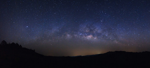 Fototapeta premium Panorama milky way galaxy with stars and space dust in the universe
