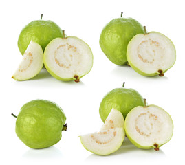 Guava fruit isolated on the white background.