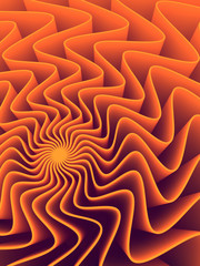 Digital Wave band orange lines abstract shape. 3d rendering