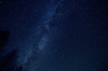 Night amazing sky with lot of shiny stars, natural abstract astro background