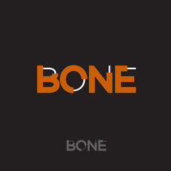 Bones logo. Halloween typography. Funny skeleton letters.