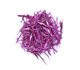 red cabbage isolated on white background.