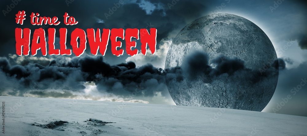 Poster composite image of digital composite image of time to halloween