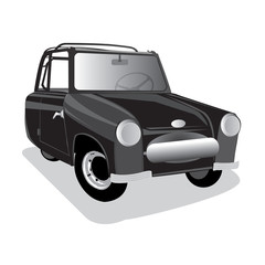 Graphic, Ancient car Classic car with black-white on white background, Vector illustration
