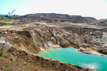 Fototapeta na wymiar Clay quarry near the town of Polohy