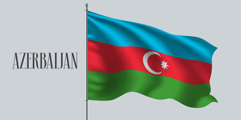Azerbaijan waving flag vector illustration