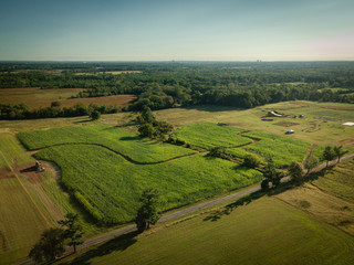 Fototapeta na wymiar Aerial of Corn Maze Farm