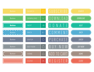 Colorful website web buttons design vector illustration glossy graphic label internet confirm template