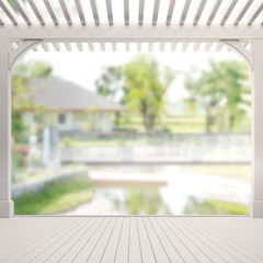 Balcony And Terrace Of Blur Exterior Background