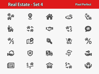 Obraz premium Real Estate Icons. Professional, pixel perfect icons optimized for both large and small resolutions. EPS 8 format.
