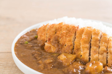 fried cutlet pork with curry on rice