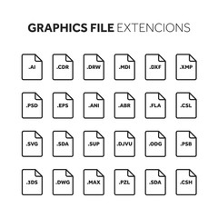 Line,outline flat style icon set. Source code, programming file type, extension. Document format. Pictogram. Web and multimedia. Computer technology.