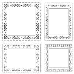 vector illustration of calligraphic elements decorative vintage frame border