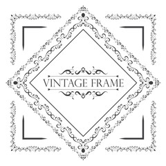 vector illustration of calligraphic elements decorative vintage frame border