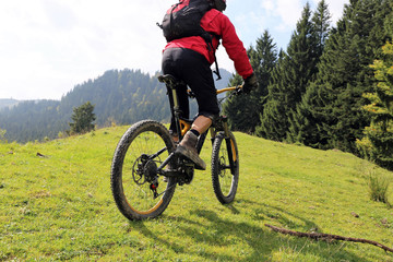 Fototapeta na wymiar Mountainbiketour in den Alpen