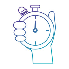 hand human with chronometer timer isolated icon