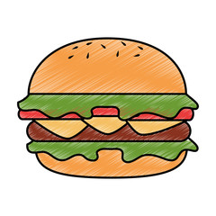 delicious burger isolated icon