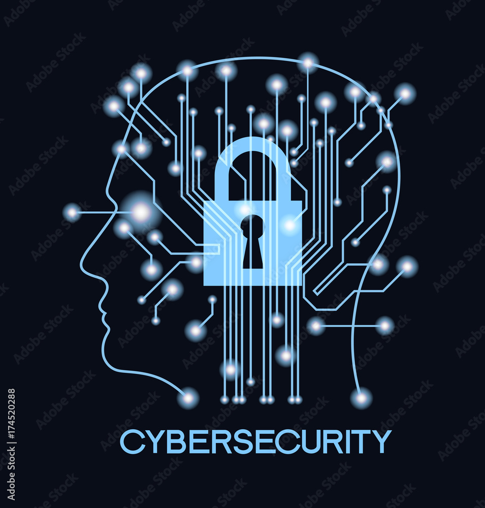 Poster cybersecurity future technology. cybersecurity concept background. motion move blur. abstract networ