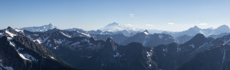 Beautiful Panoramic View of Canadian Mountain Landscape during a vibrant sunny summer day. Taken...