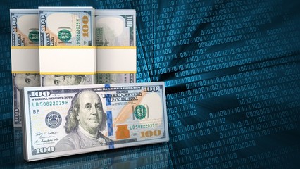 Fototapeta premium 3d of dollar banknotes