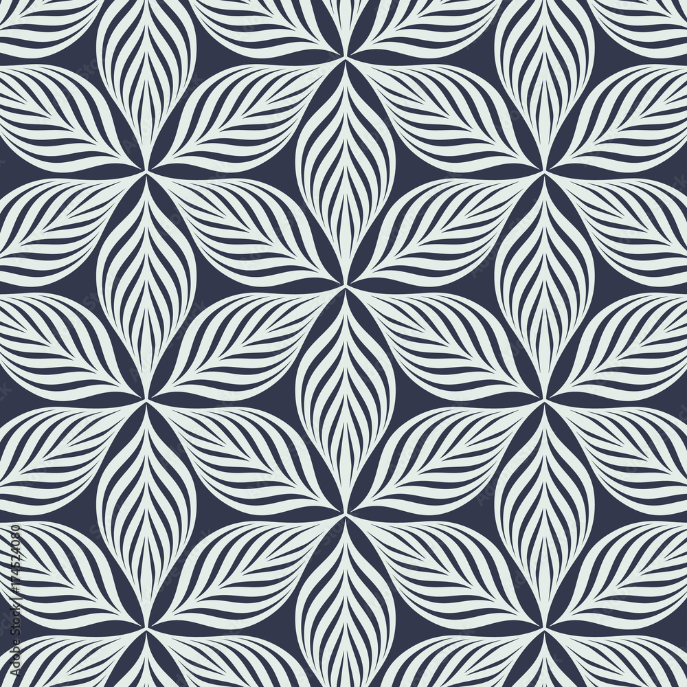 Wall mural abstract linear petal flower. vector pattern.pattern is on swatches panel