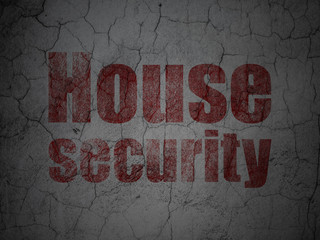 Security concept: House Security on grunge wall background