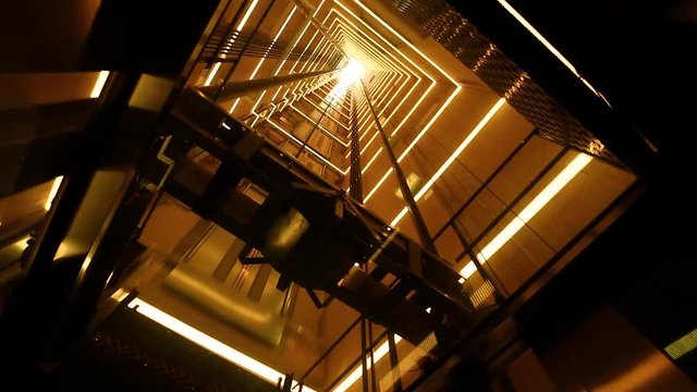 Illumination in a glass elevator