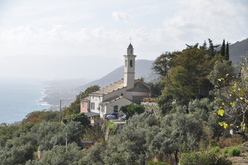 Fototapeta na wymiar Saint Apollinare church, Sori, Liguria, Italy