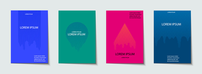 Covers design set. Abstract, minimal, geometric pattern.