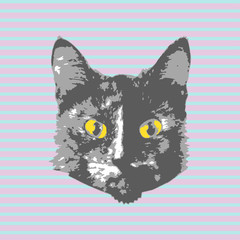 Cats face. Cartoon seamless animal wallpaper