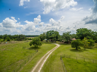 Aerial view of a Texas Ranch 