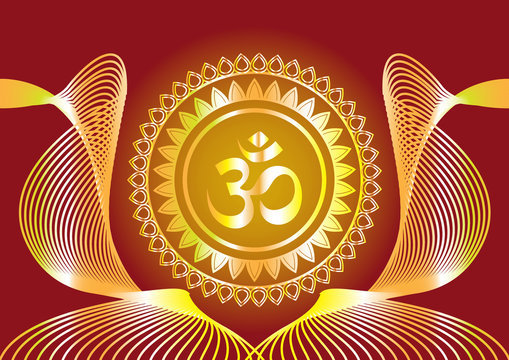 Hindu mantra writing "Shree" and "Aum" or "Om" vector design 