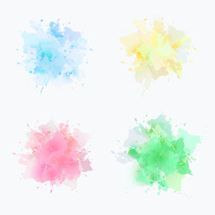 Set of abstract watercolor backgrounds.  Hand drawn illustration.
Can be used for banner, cards etc. 