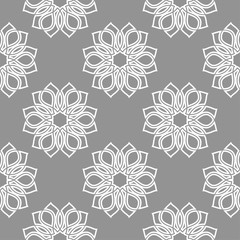 Floral seamless pattern. Light gray wallpaper background