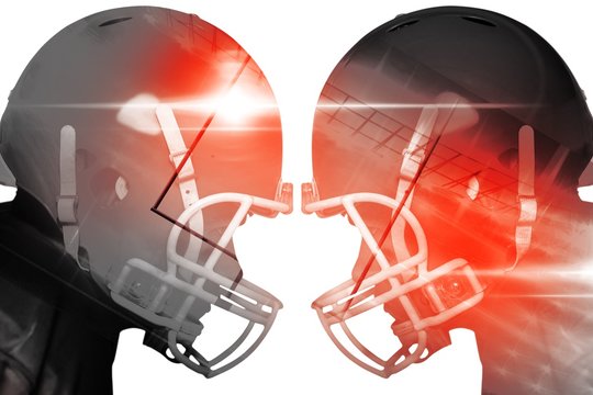 American football player wearing a helmet