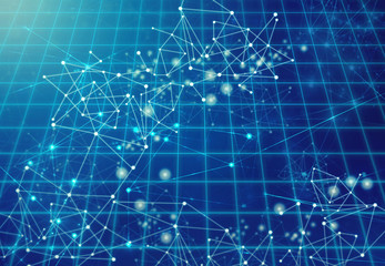 Obraz premium ai brain system data connecting to analysis , light internet social network background, illustration of global web with link to electric information, cyber with group of security, hacker online to net