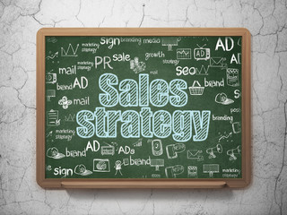 Marketing concept: Sales Strategy on School board background