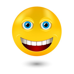 Yellow smiley emoticons, emoji, vector illustration.