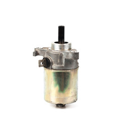 Broken Starter Motor for motorcycle on white background