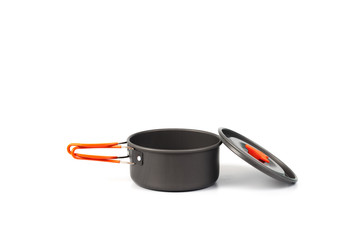 camping cooking pan or pot  on white background