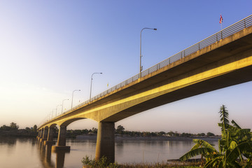 Thai-Lao Friendship Bridge across the Mekong River at Nongkhai Thailand