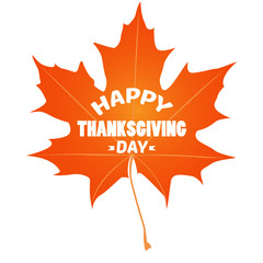 Isolated silhouette of a fall leaf, Thanksgiving day vector illustration