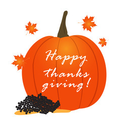 Isolated pumpkin with text, Thanksgiving day vector illustration
