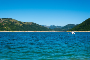 Fototapeta premium Kokin Brod, Serbia August 01, 2017: Zlatar Lake in Serbia